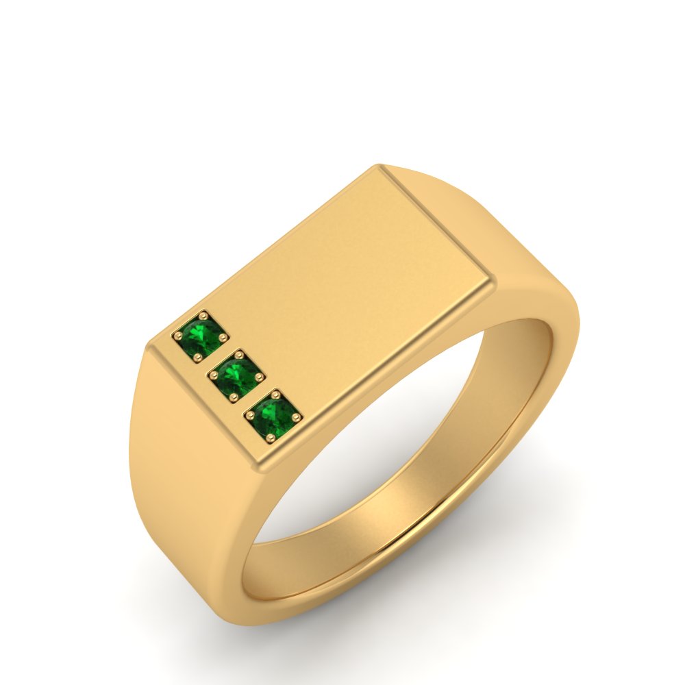 Asscher Cut Lab Created Emerald Men's Ring | LUO
