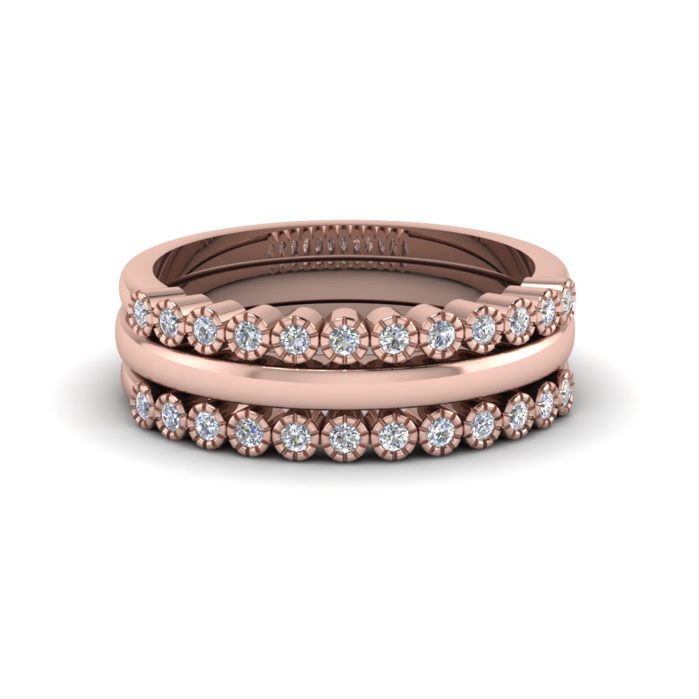 Wedding Ring Bands In 14K Rose Gold 