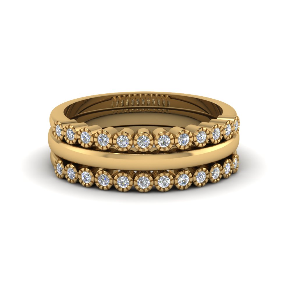 Wedding Ring Bands In 18K Yellow Gold 