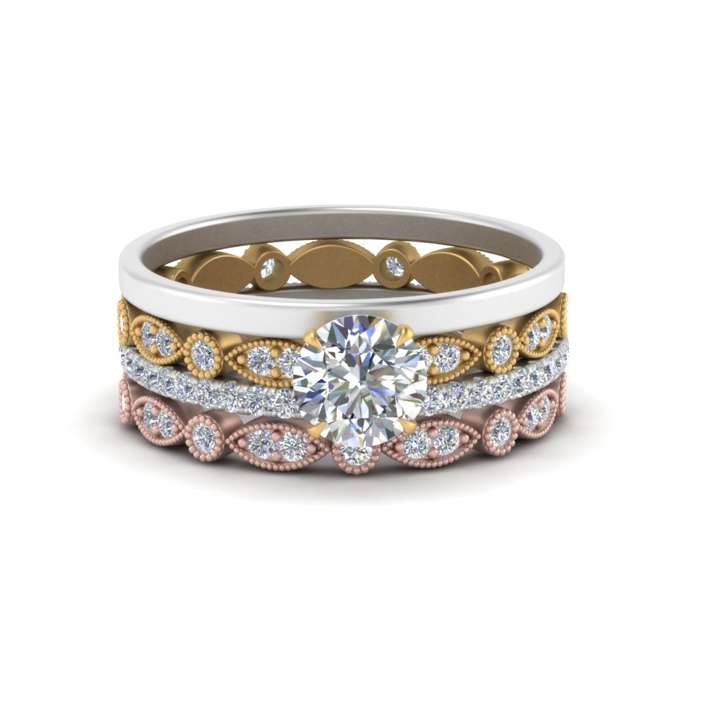 Art Deco 0.30ct Diamond 14K Rose Gold Over Wedding Band Ring Full Eternity 