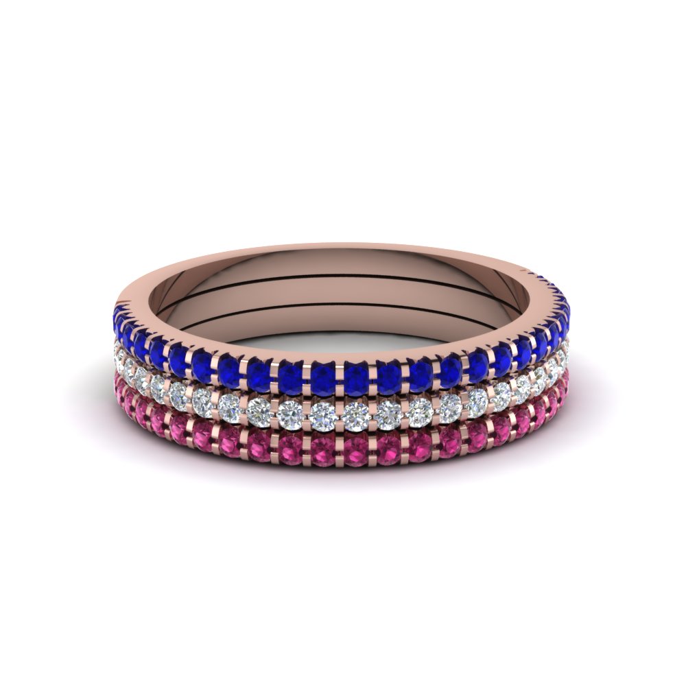 Stacking Bands With Sapphires