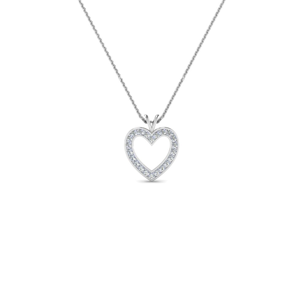 platinum diamond heart pendant