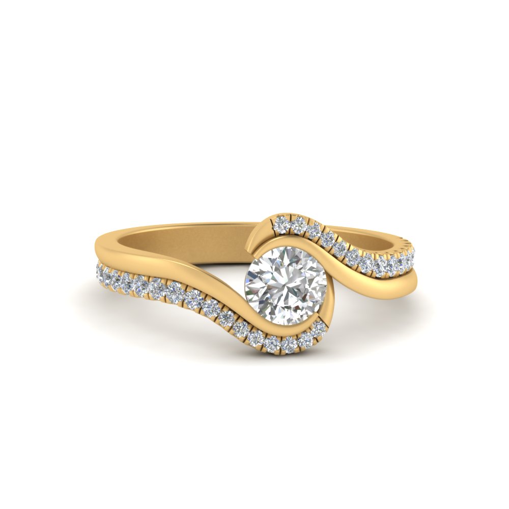 swirl-moissanite-round-moissanite wedding-ring-in-FD122063ROR-NL-YG-300