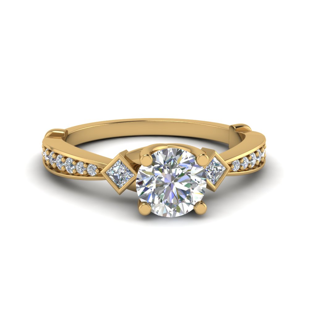 Tapered Diamond 3 Stone Engagement Ring