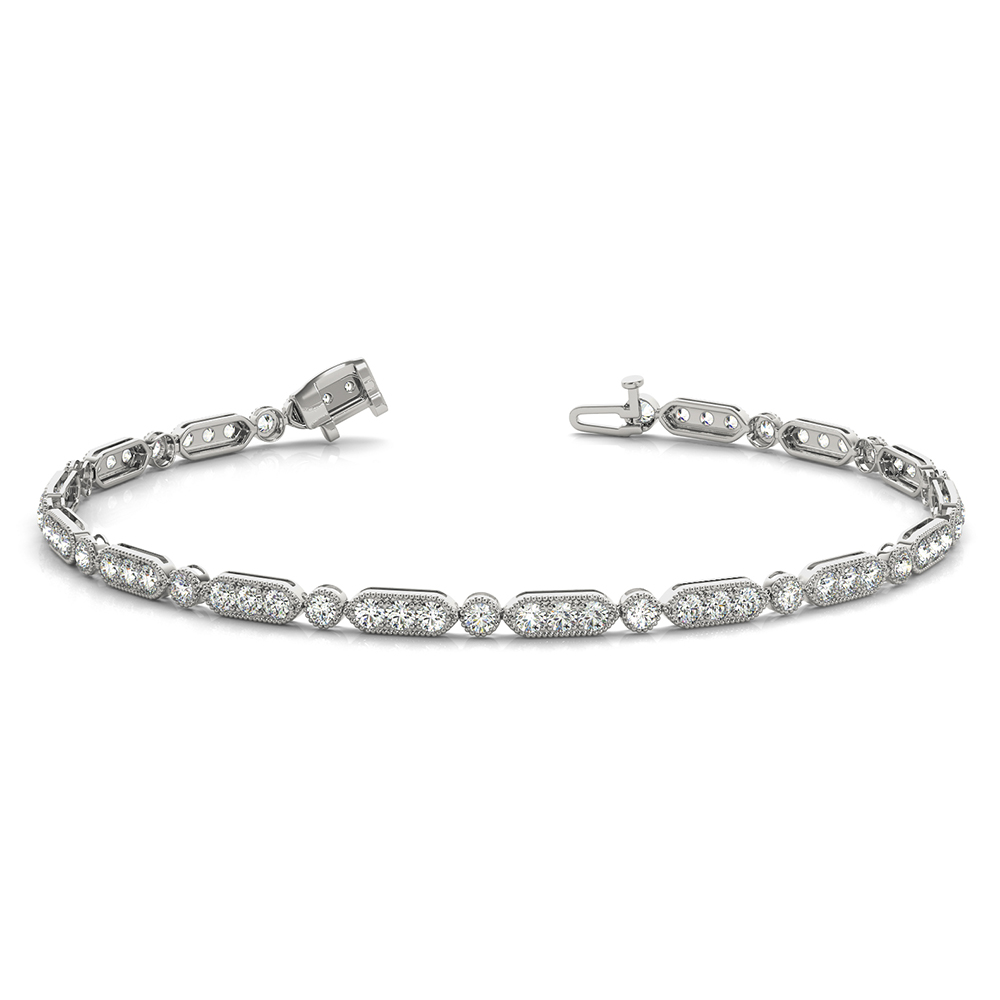 tennis pave diamond bracelet in FDOBR70295 NL WG
