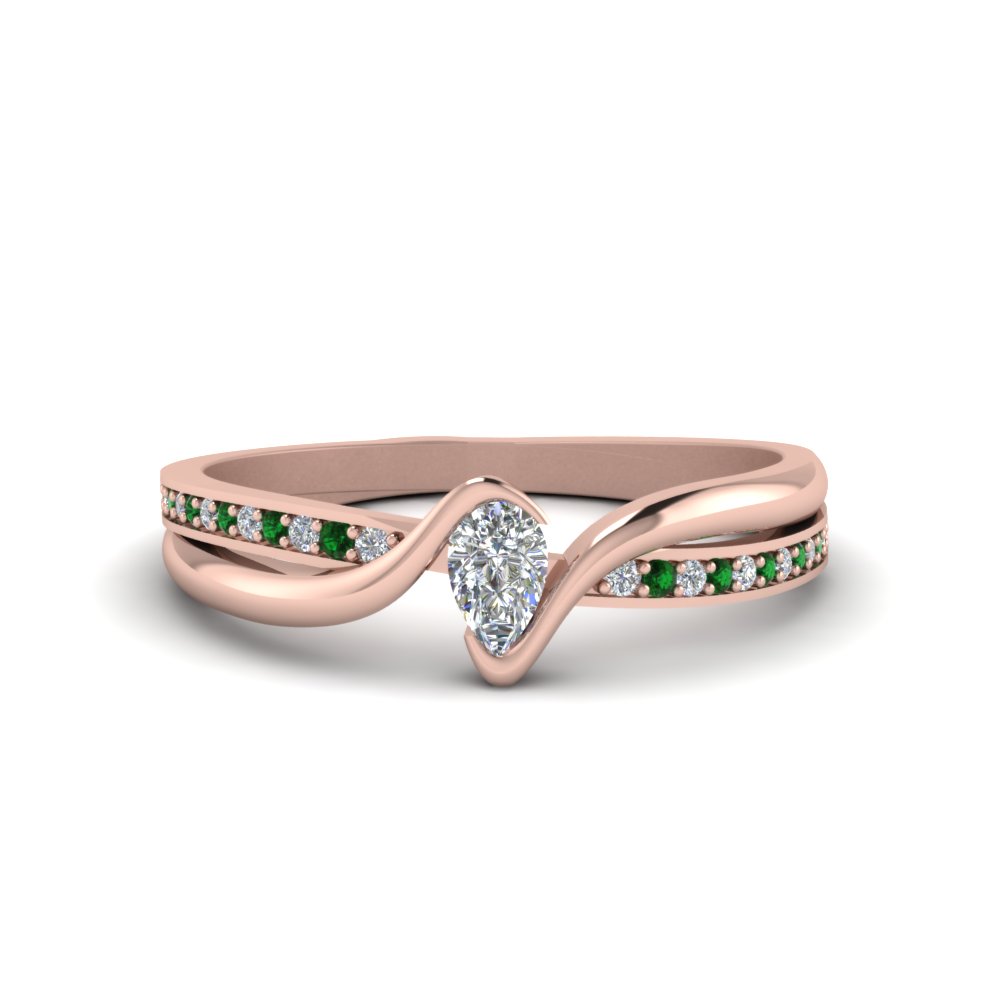 Tension Set Emerald Engagement Ring