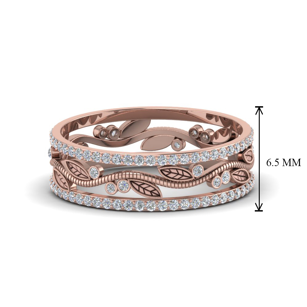 Thick Wedding Diamond Band In 14K Rose Gold Fascinating