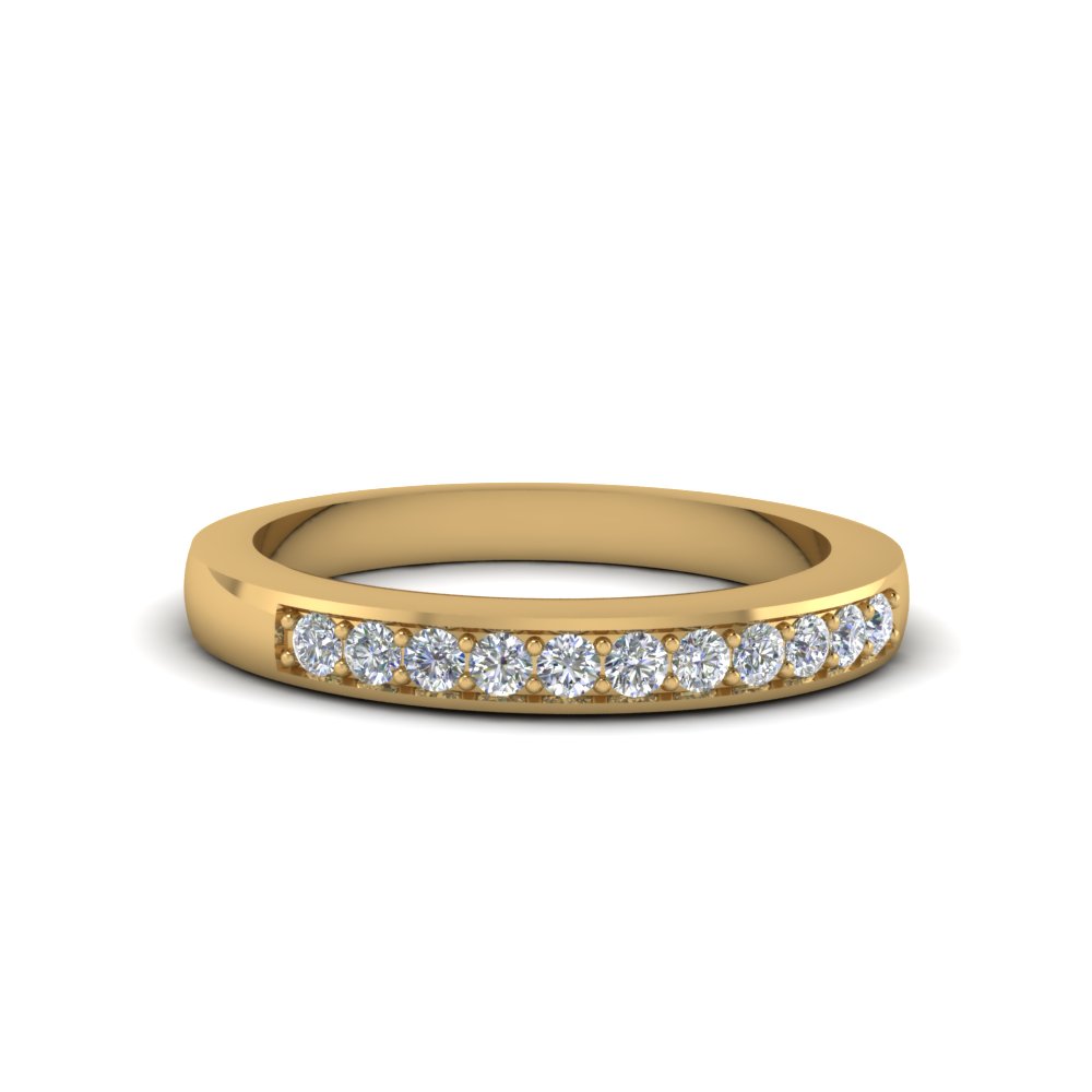 thin pave diamond wedding band