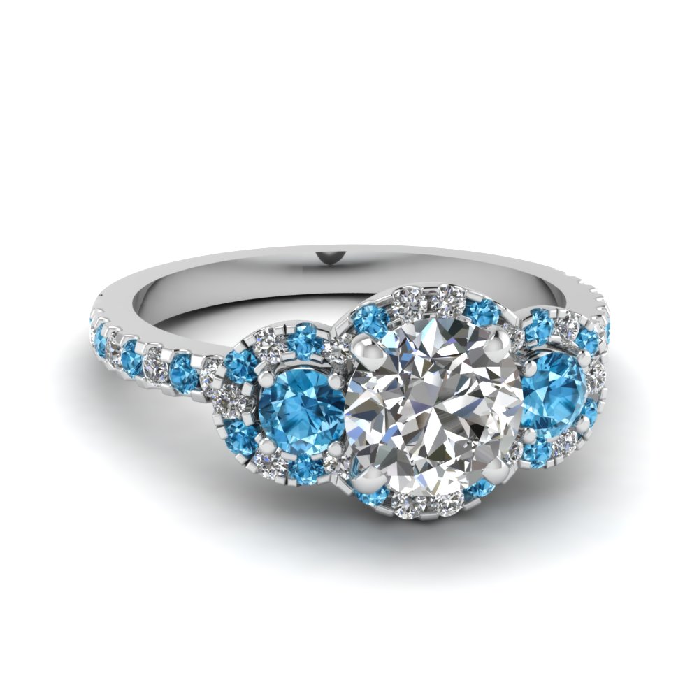 Blue And White Diamond Engagement Rings - 2 97 Carat Grs Certified