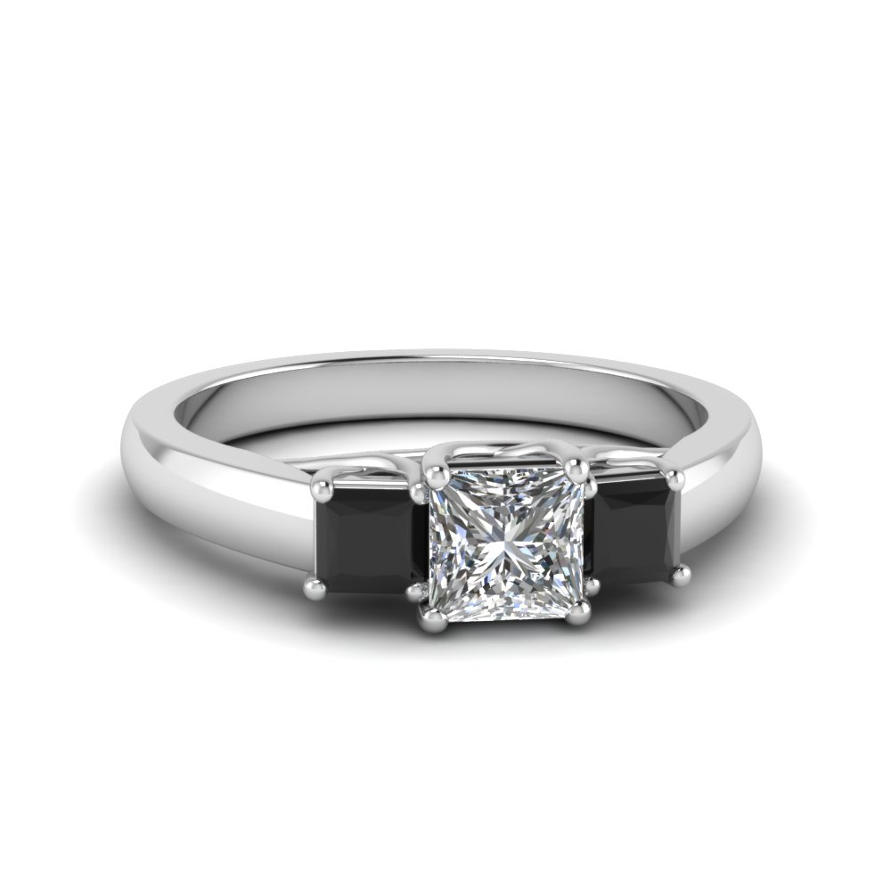 black diamond princess cut engagement ring