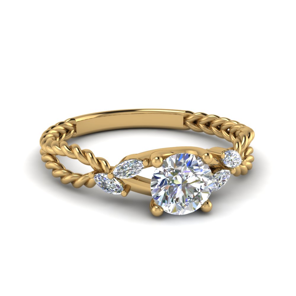 Trellis Round Bud Diamond Engagement Ring