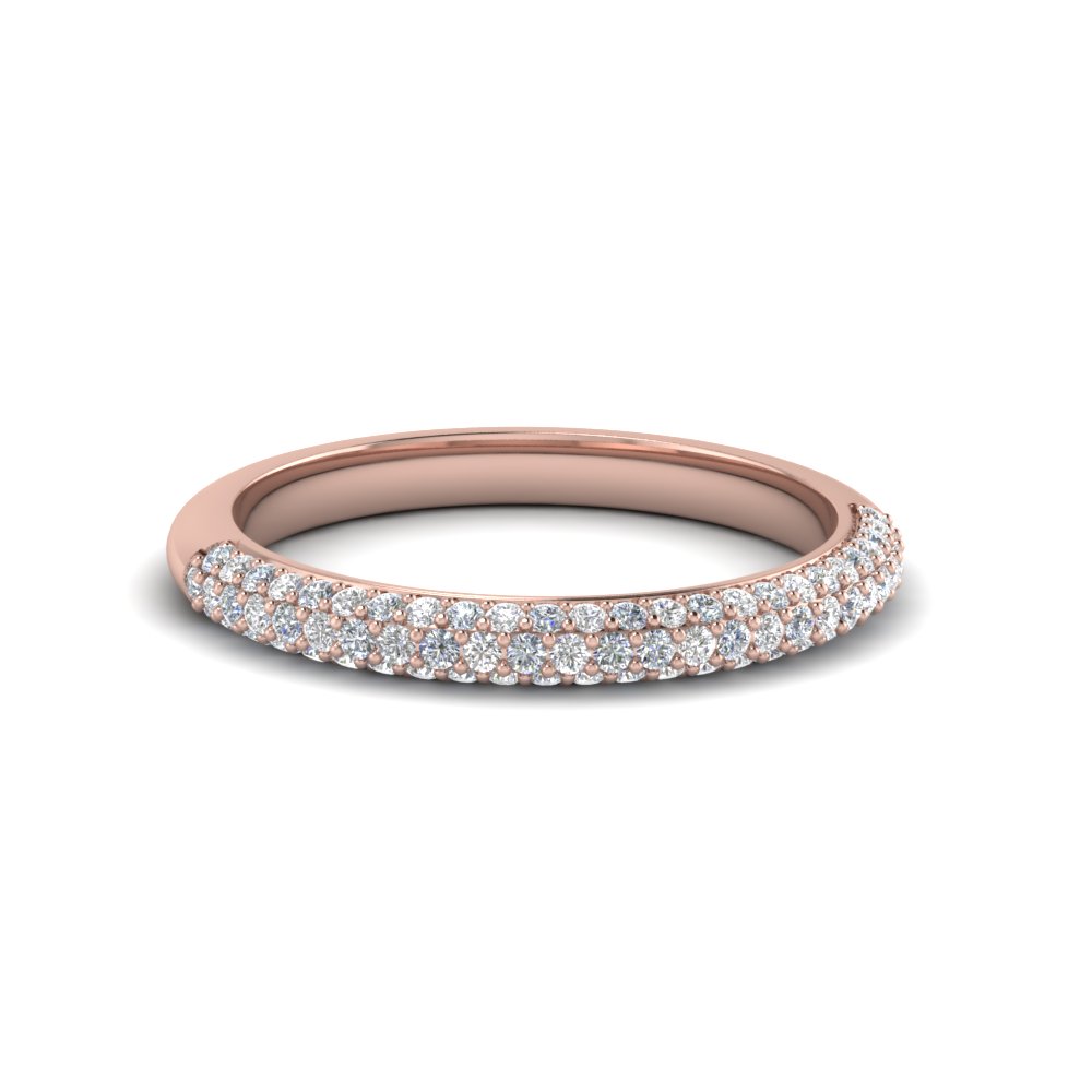 Micropave Rose Gold Wedding Band