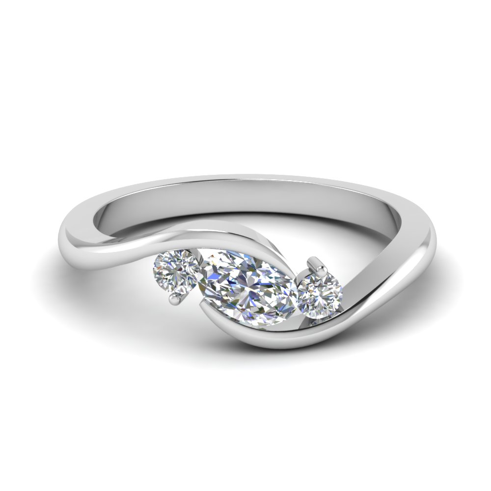twist 3 stone engagement ring in FD8896 NL WG