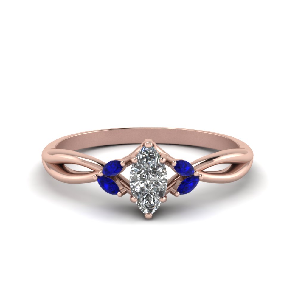 Marquise Cut Twisted Petal Diamond Ring