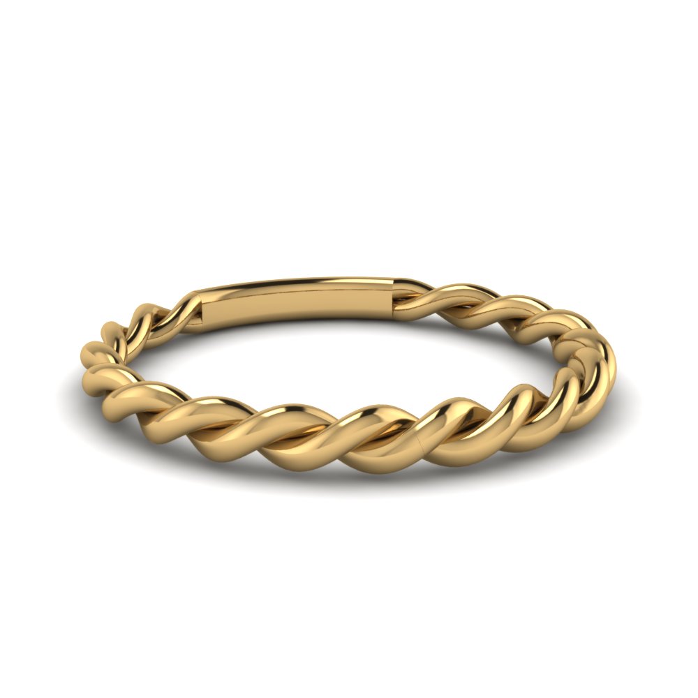 Twisted Rope Wedding Band In 18K Yellow 