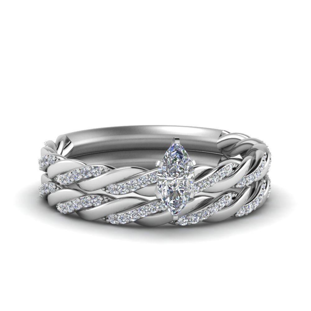 Twisted Vine Diamond Bridal Ring Set