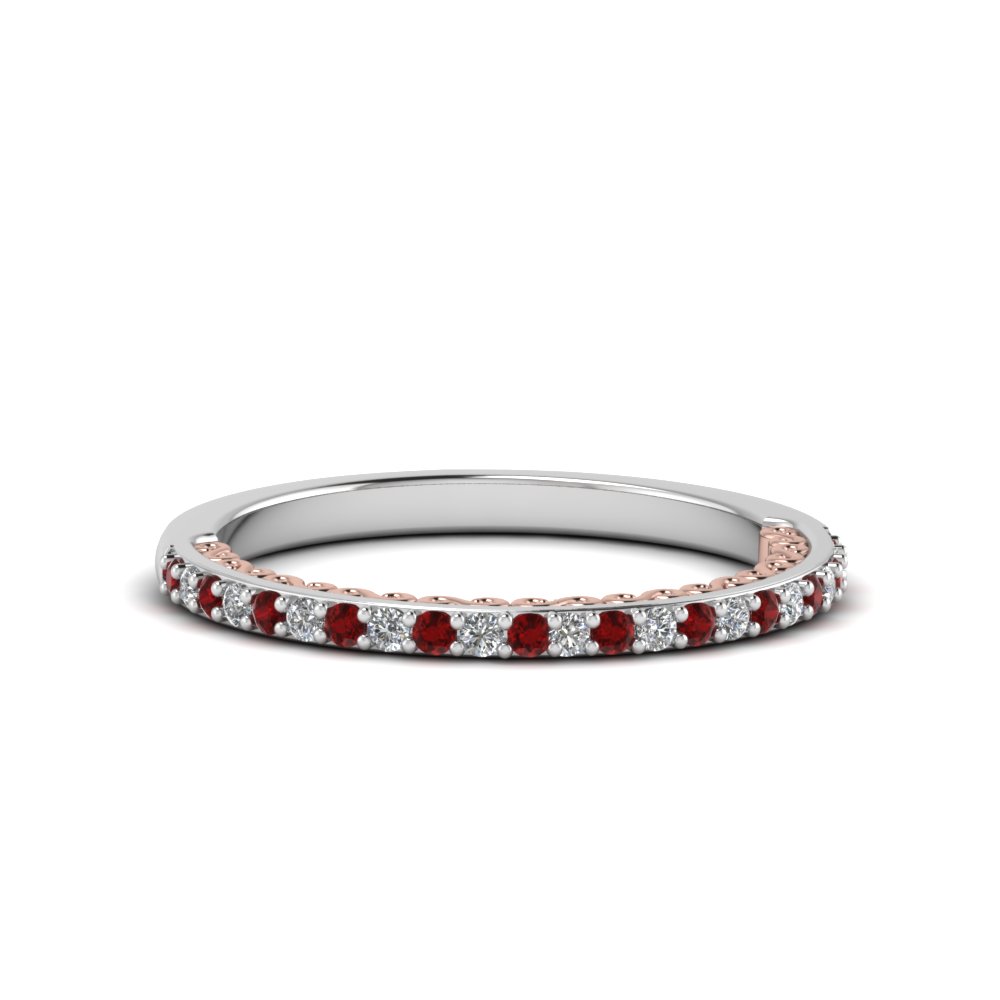 Red Ruby Wedding Bands For Her