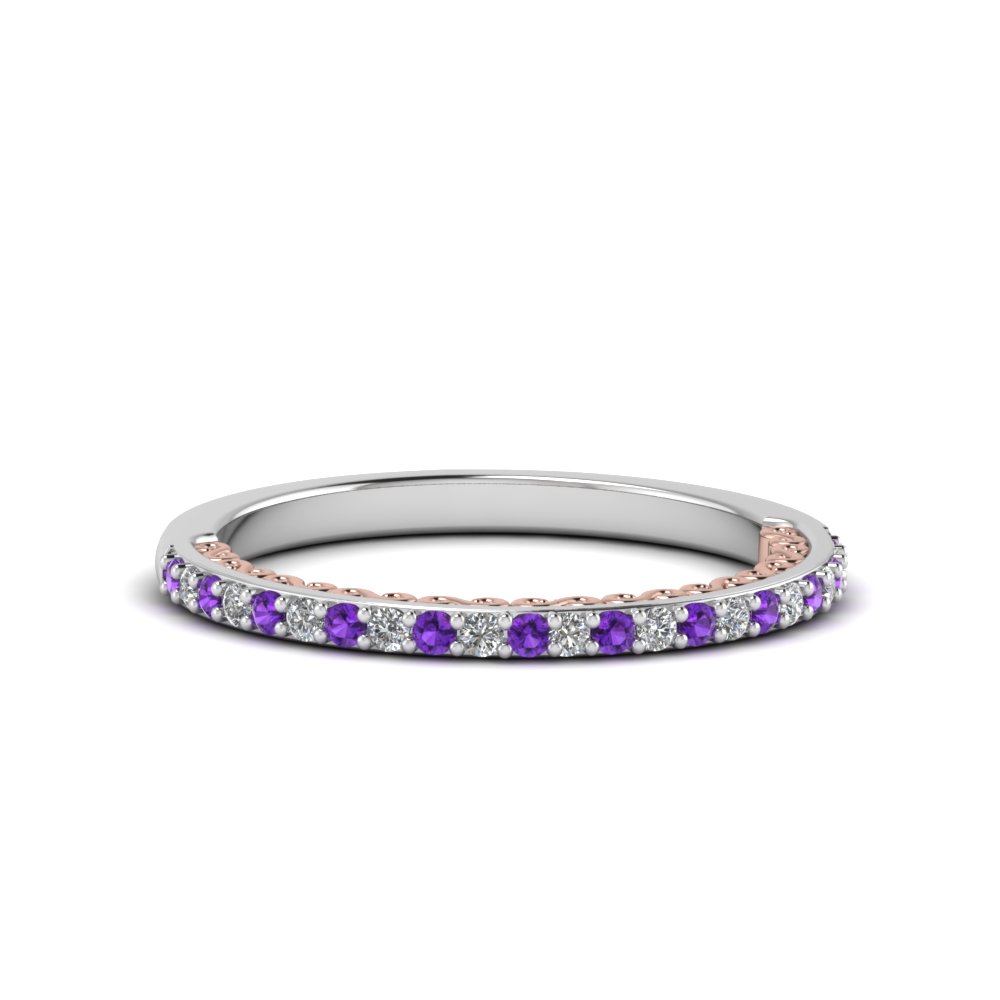 Purple Topaz Wedding Bands For Her