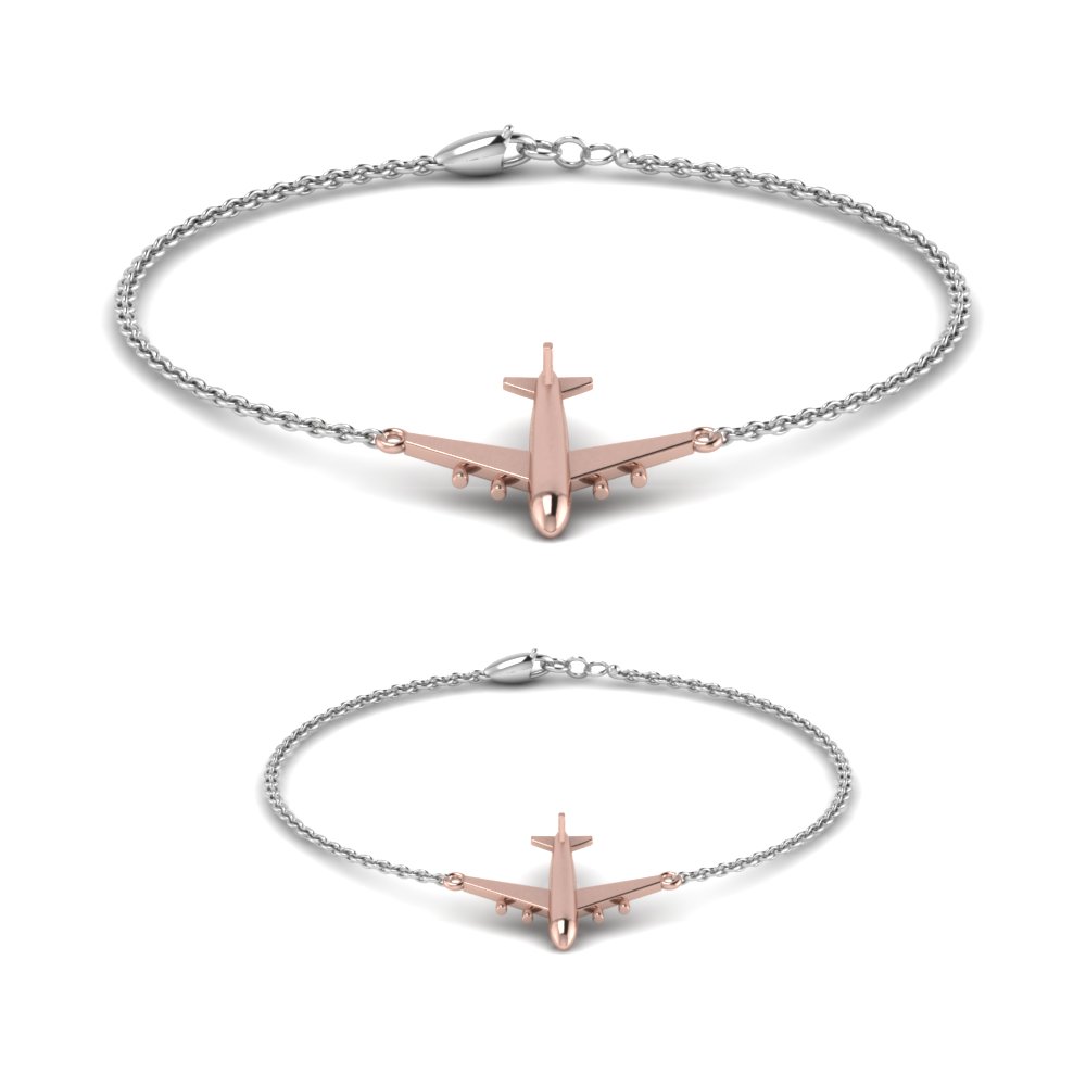 two-tone-mother-son-aeroplane-bracelet-in-FDBRC9059-NL-WG
