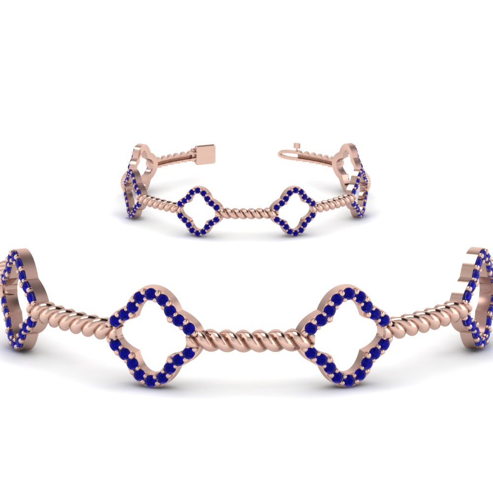 twist sapphire bracelet for women in FDOBR70340GSABLANGLE2 NL RG GS