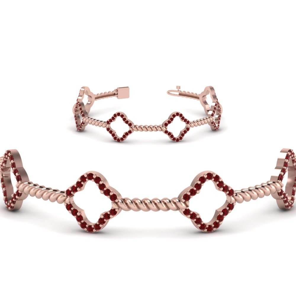 twist ruby bracelet for women in FDOBR70340GRUDRANGLE2 NL RG GS