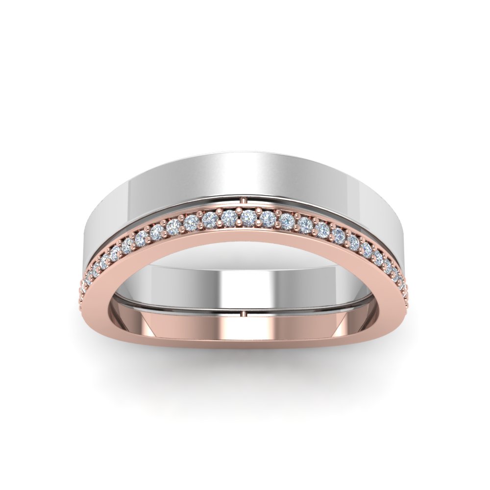 Mens Two Tone Wedding Bands