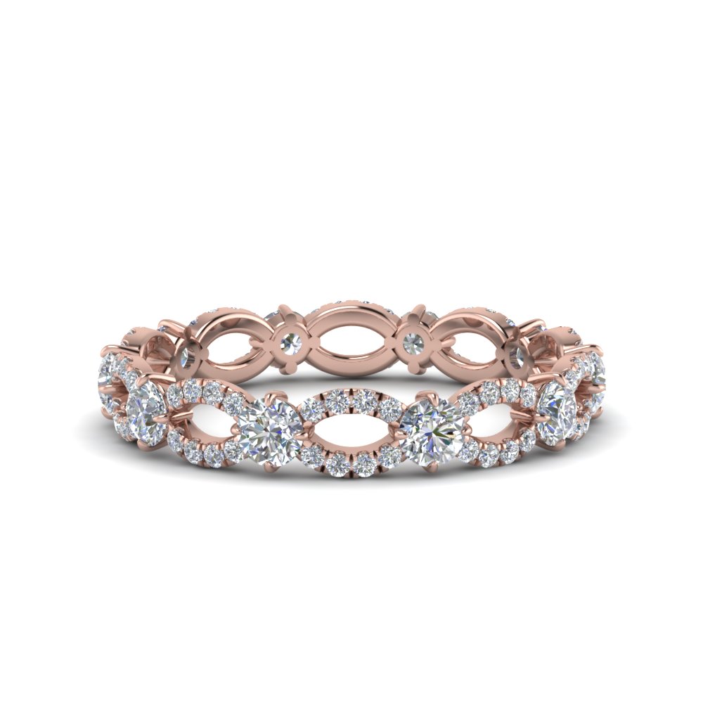 unique vintage eternity diamond ring in 14K rose gold FDEWB8376B NL RG