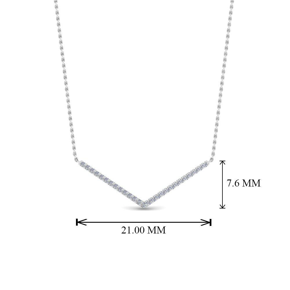 V Shaped Diamond Necklace In 18K White Gold | Fascinating Diamonds