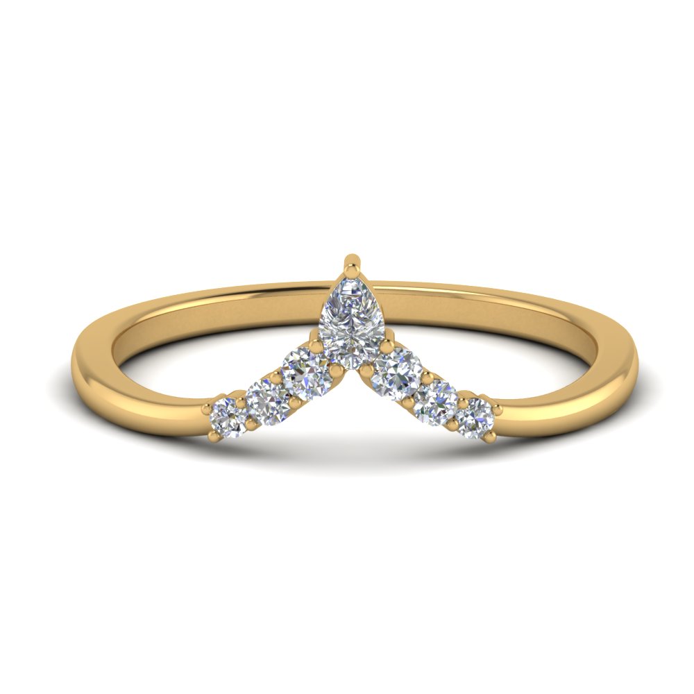 Vicky Ring V Shaped Contoured Curved Thin Wedding Ring Stacking Band-demhanvico.com.vn