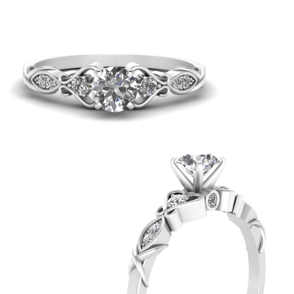 Victorian Style Diamond Engagement Ring In 14k White Gold Fascinating Diamonds Each engagement ring is your love story is unique, so pick a ring that reflects your style. victorian style round engagement ring