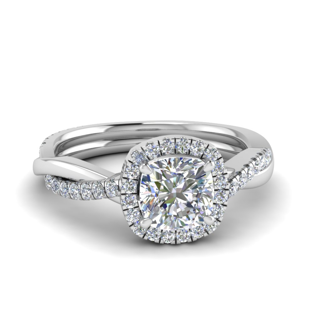 Vine Halo Diamond Engagement Ring