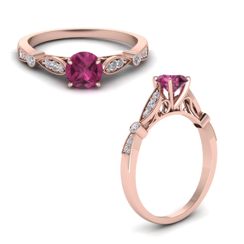 Cathedral Pink Sapphire Ring