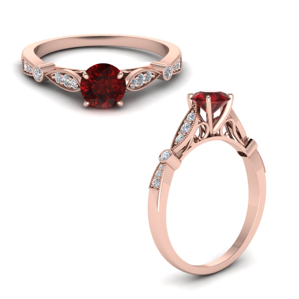 Vintage Cathedral Ruby Ring