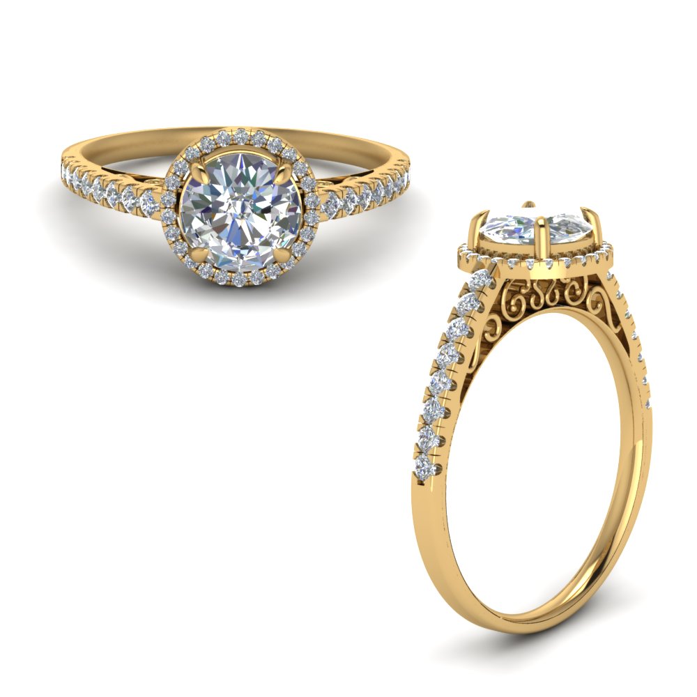 Vintage Delicate Halo Diamond Ring