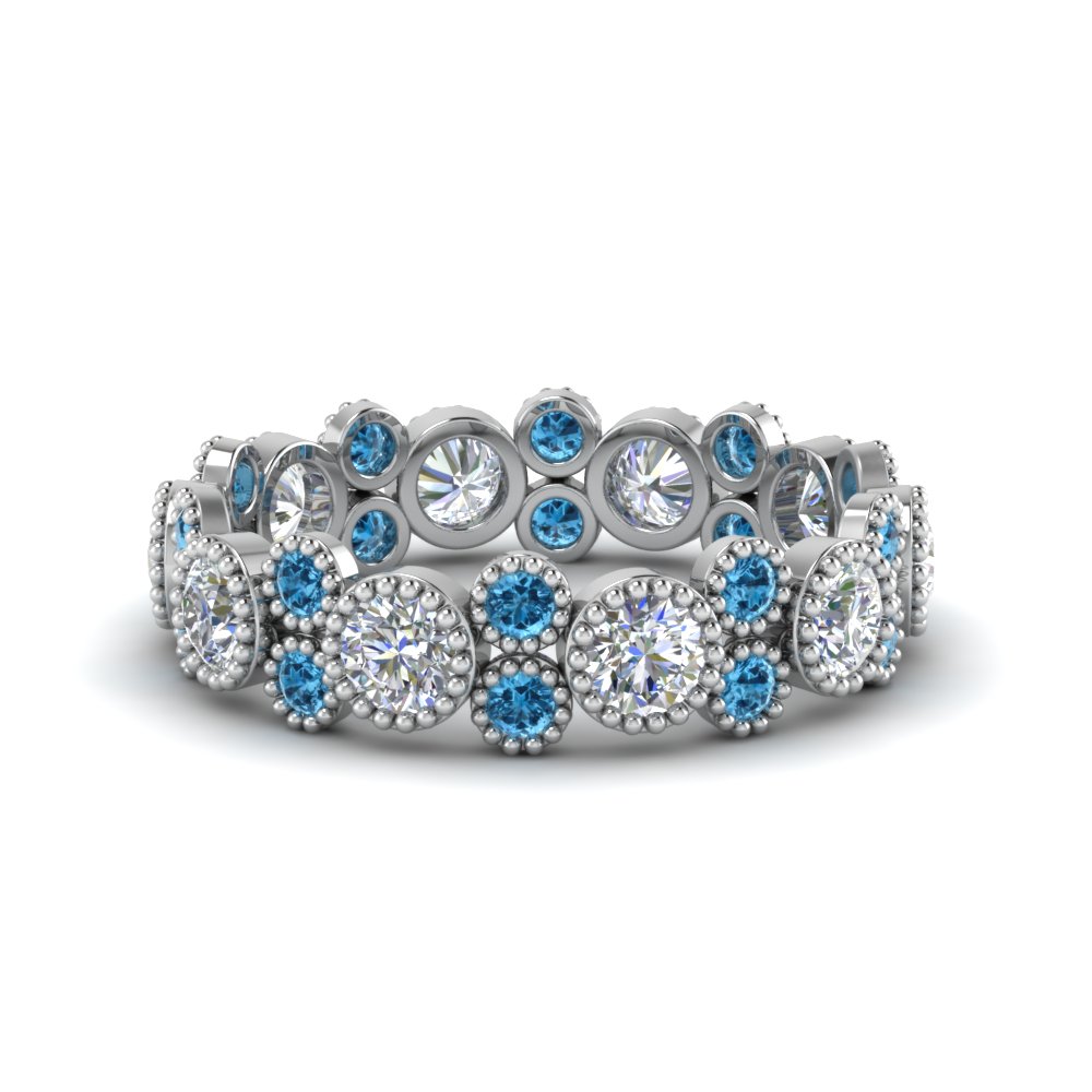 blue topaz eternity ring white gold