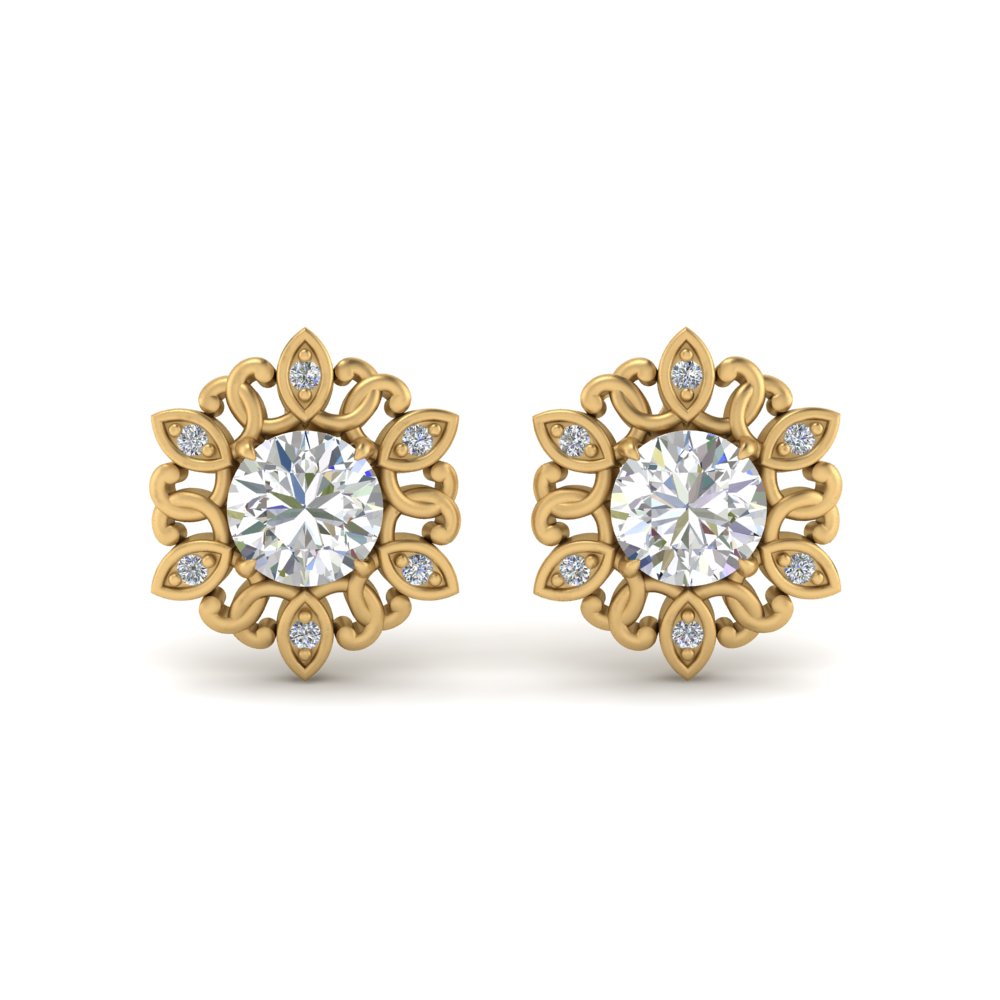 vintage-floral-stud-diamond-earrings-in-FDEAR9467-NL-YG