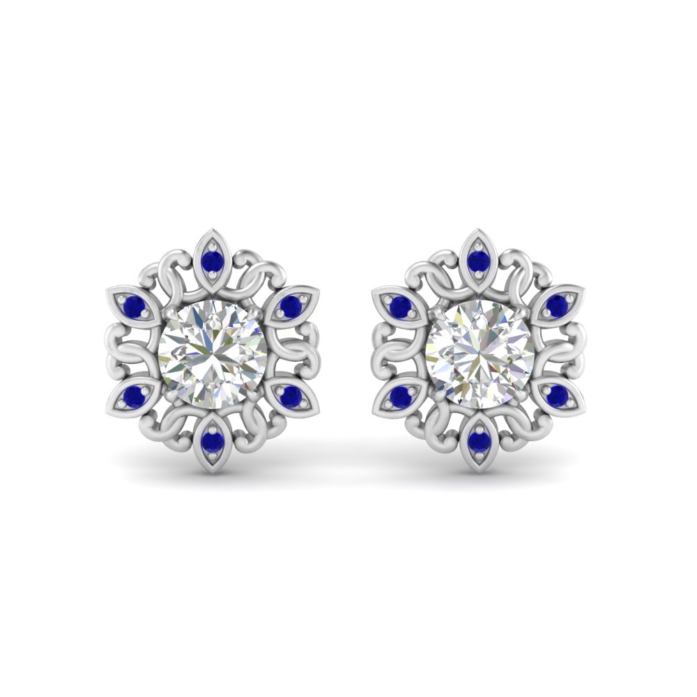 Diamante Pink Stones And Cubic Zirconia Oversized Floral Stud Earrings –  Curio Cottage