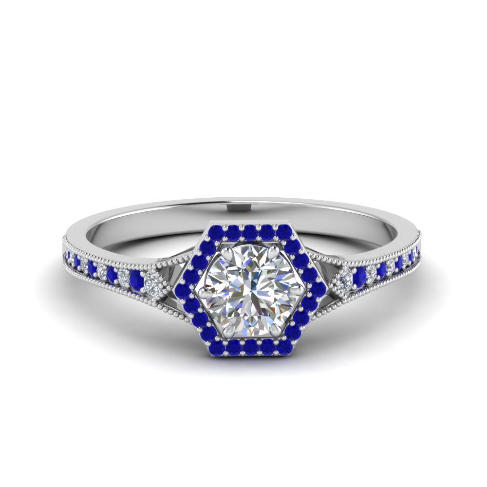 vintage-hexagon-halo-diamond-engagement-ring-with-sapphire-in-FD8694RORGSABL-NL-WG