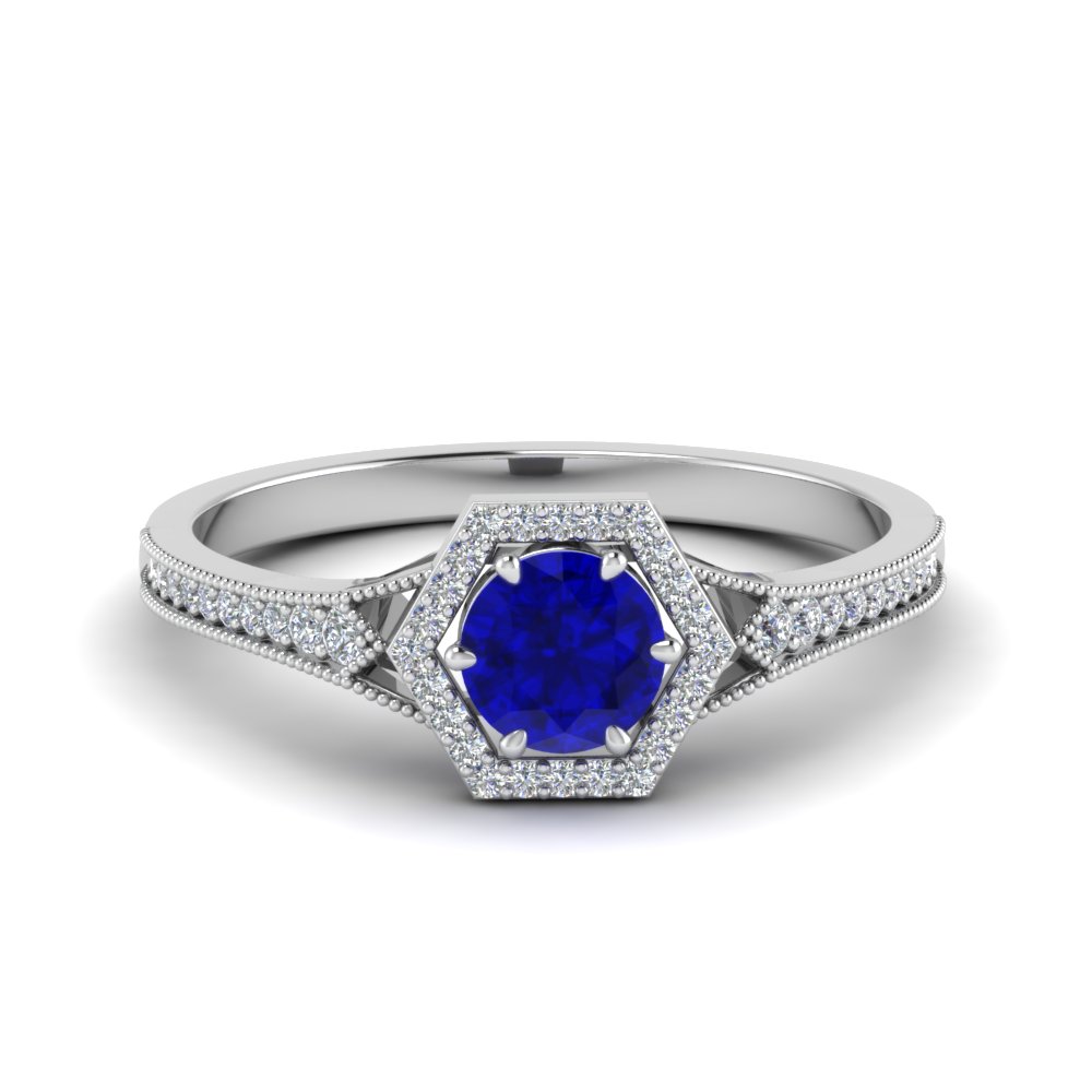Sapphire Vintage Wedding Ring