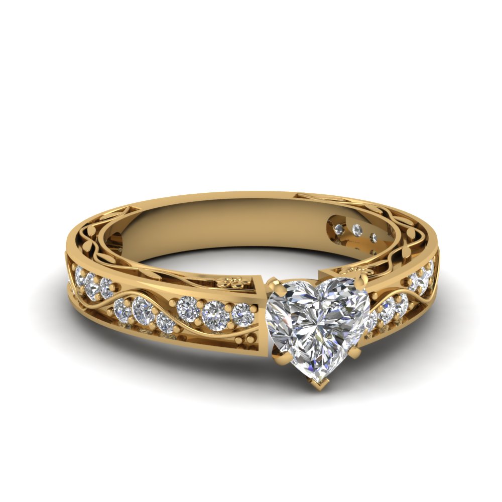 Vintage Looking Heart Shaped Diamond Ring