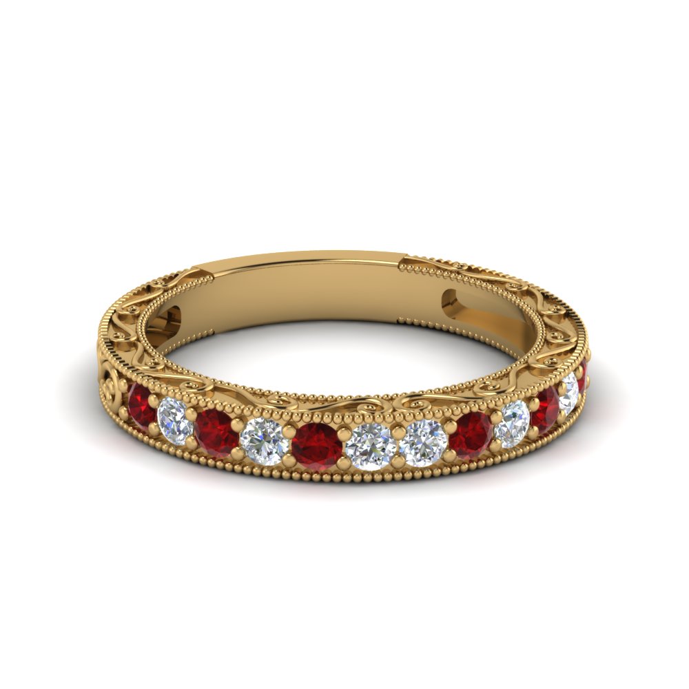 Vintage Pave Ruby Women Band