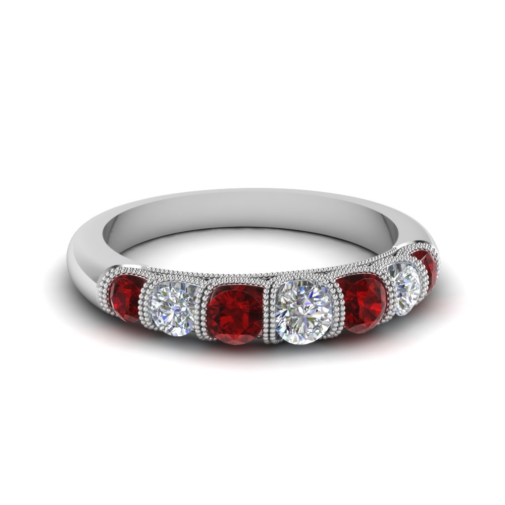 Vintage Seven Stone Ruby Band