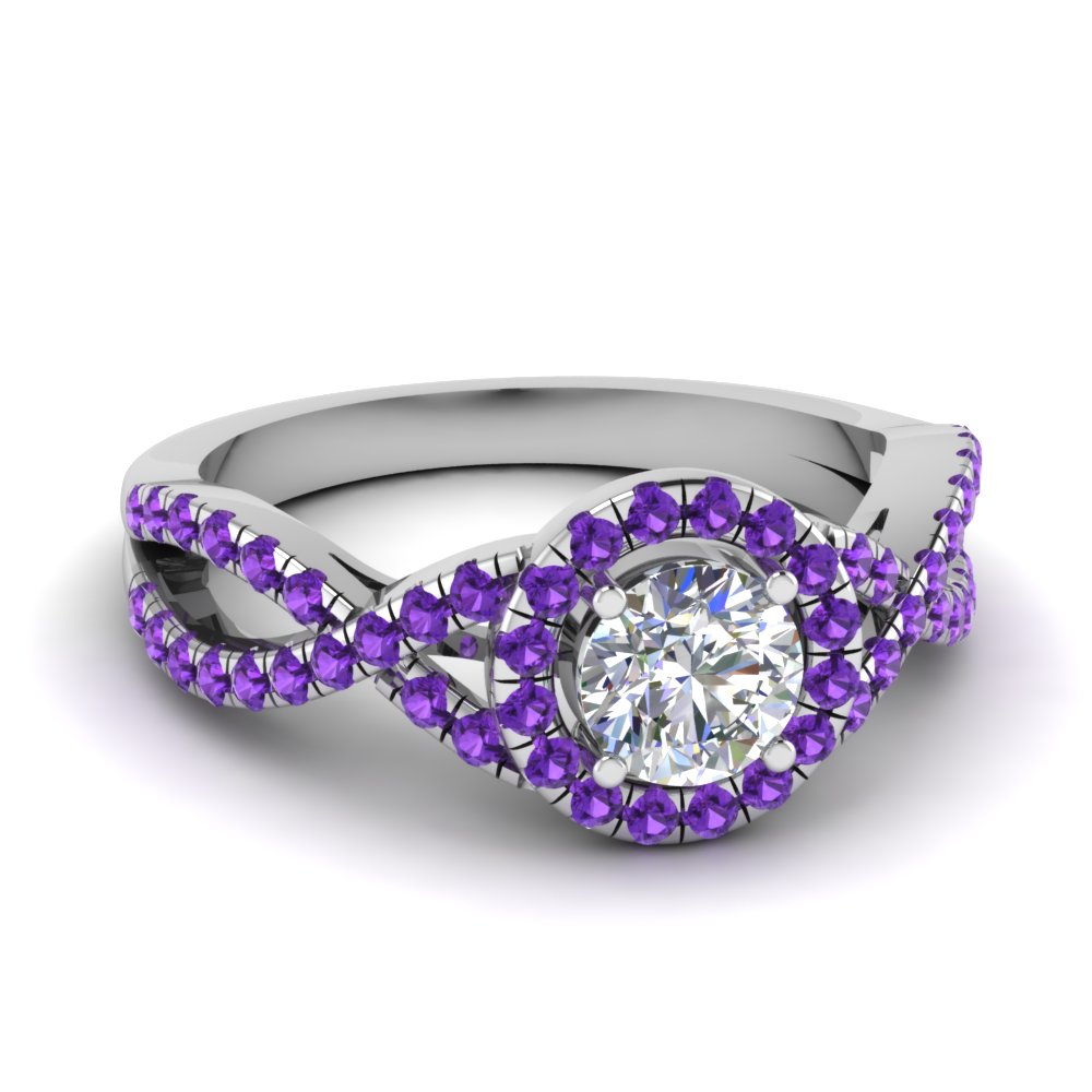Split Halo Round Diamond Ring