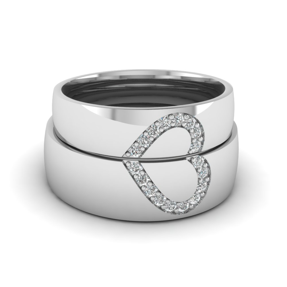 Moissanite Ring Matching Wedding Bands Half eternity band set Wedding ring set 14k white gold bands Gift for her Anniversary gift