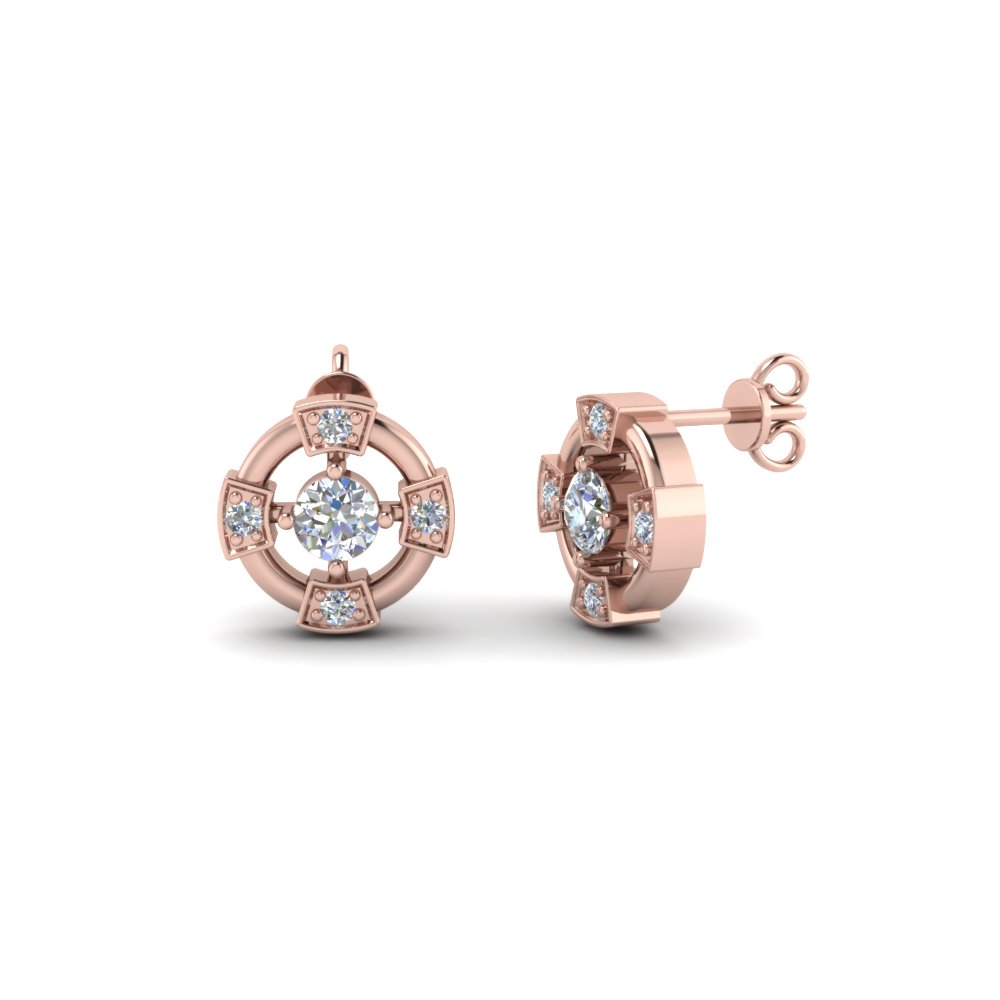 Wheel Stud Diamond Earring In 18k Rose Gold Fascinating Diamonds Wheel Stud Diamond Earring In Fdear1086 Nl Rg