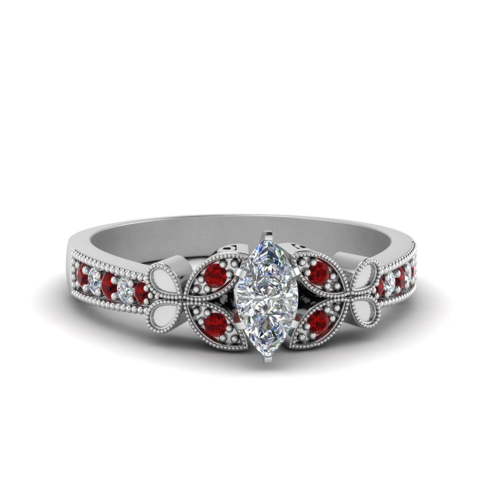 Attractive Marquise & Pear Cut Diamond Ring, outlets Butterfly Inspired Ring, Unique Wedding Ring, CZ Ruby Stones Butterfly Ring, Latest Ring