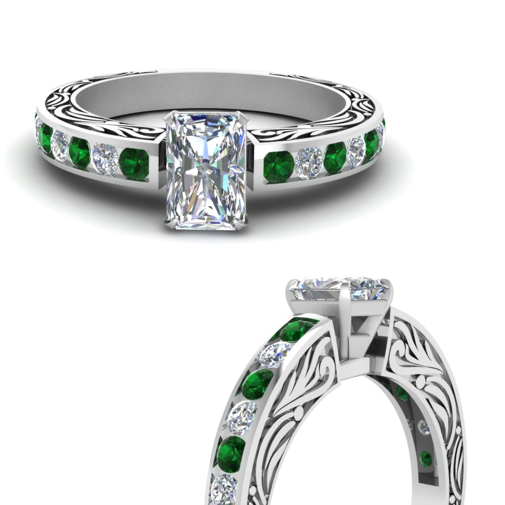 vintage-channel-set-radiant-cut-diamond-engagement-ring-with-emerald-in-FDENR2913RARGEMGRANGLE3-NL-WG