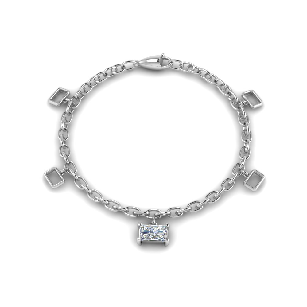 women diamond charm bracelet in FDBRC8655RA NL WG