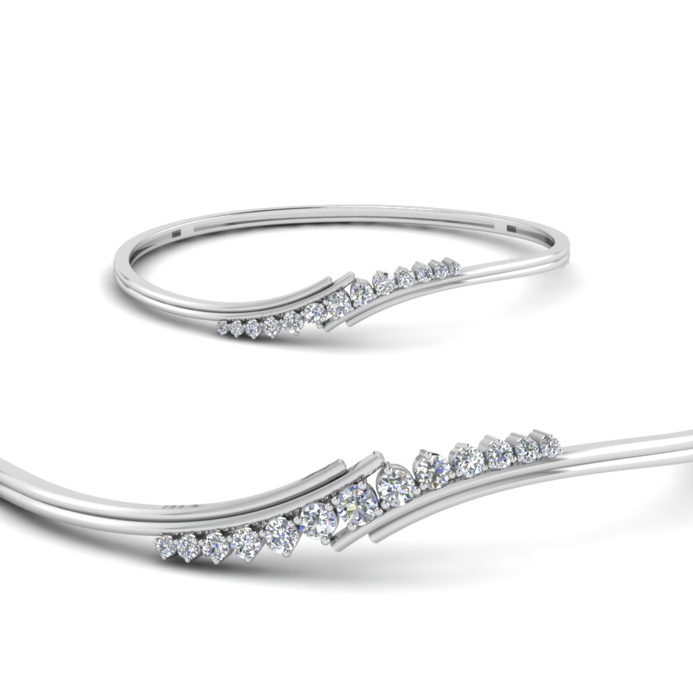 Twist Diamond Thin Bracelet Bangle