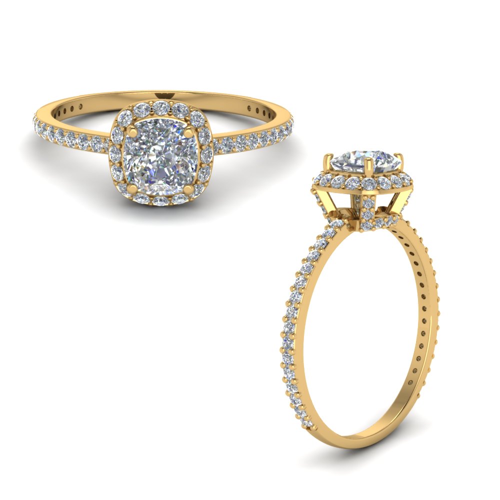 Gold Halo Engagement Rings